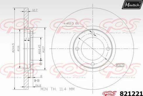 Maxtech 821221.0000 - Bremžu diski autospares.lv