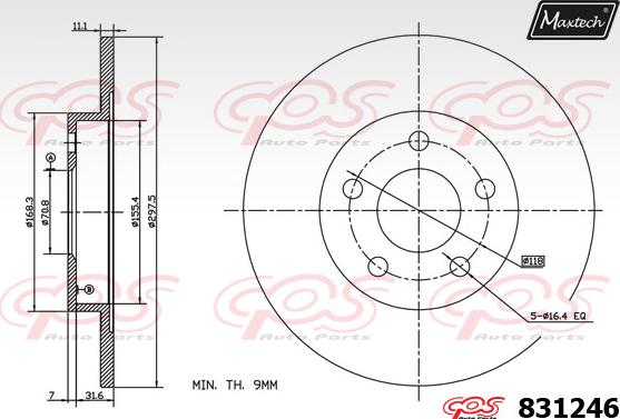 Maxtech 827046 - Bremžu diski autospares.lv