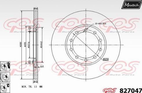 Maxtech 827047.6980 - Brake Disc www.autospares.lv