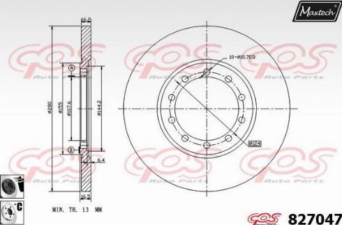 Maxtech 827047.6060 - Brake Disc www.autospares.lv