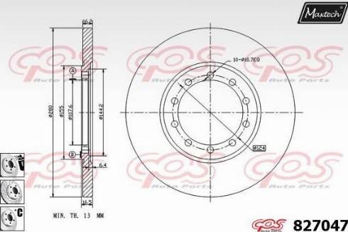 Maxtech 827047.6880 - Brake Disc www.autospares.lv