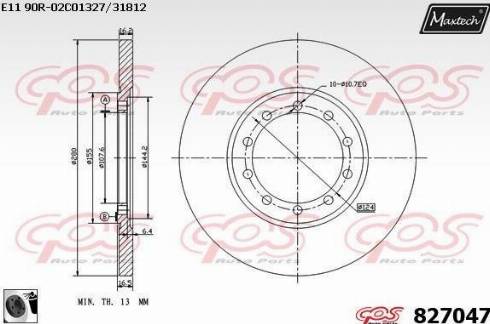 Maxtech 827047.0060 - Brake Disc www.autospares.lv