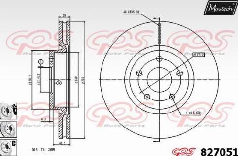 Maxtech 827051.6980 - Brake Disc www.autospares.lv