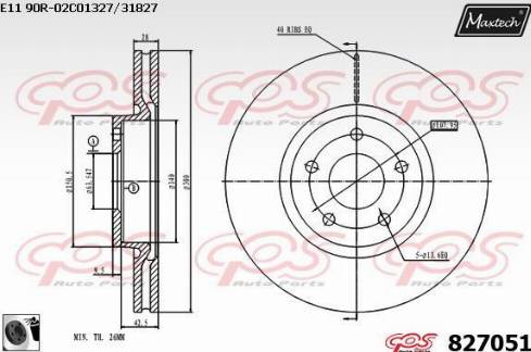 Maxtech 827051.0060 - Brake Disc www.autospares.lv