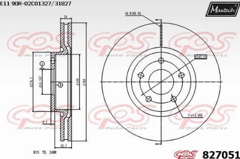 Maxtech 827051.0000 - Brake Disc www.autospares.lv