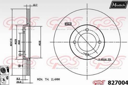 Maxtech 827004.6060 - Bremžu diski www.autospares.lv