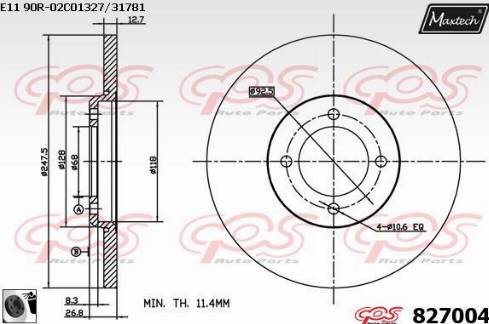 Maxtech 827004.0060 - Bremžu diski www.autospares.lv