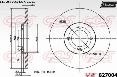 Maxtech 827004.0000 - Bremžu diski www.autospares.lv