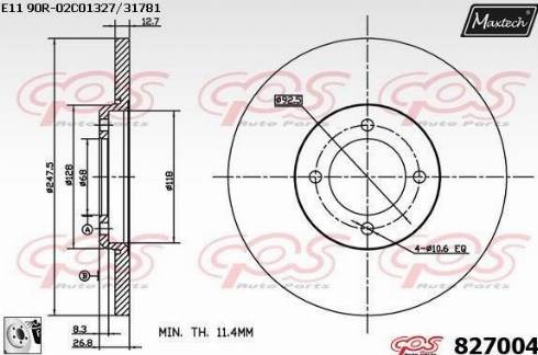 Maxtech 827004.0080 - Bremžu diski www.autospares.lv