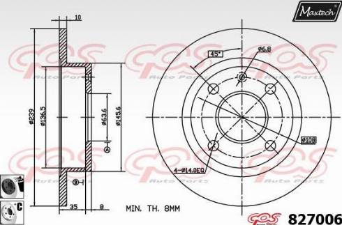 Maxtech 827006.6060 - Bremžu diski www.autospares.lv