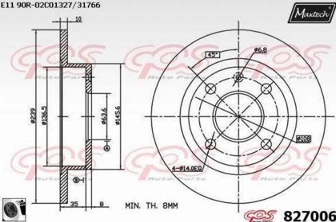 Maxtech 827006.0060 - Bremžu diski www.autospares.lv