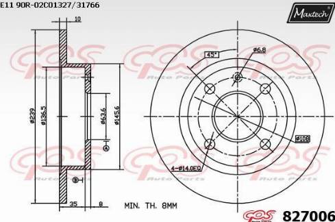 Maxtech 827006.0000 - Bremžu diski www.autospares.lv