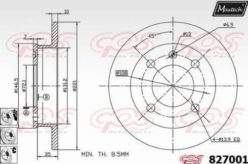 Maxtech 827001.6880 - Bremžu diski autospares.lv