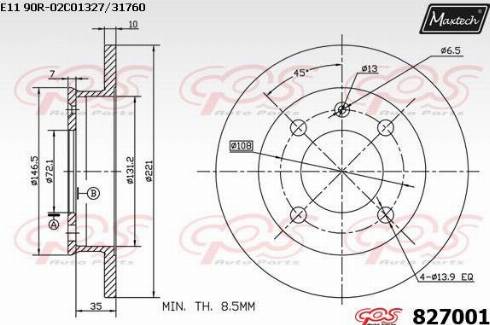 Maxtech 827001.0000 - Bremžu diski autospares.lv