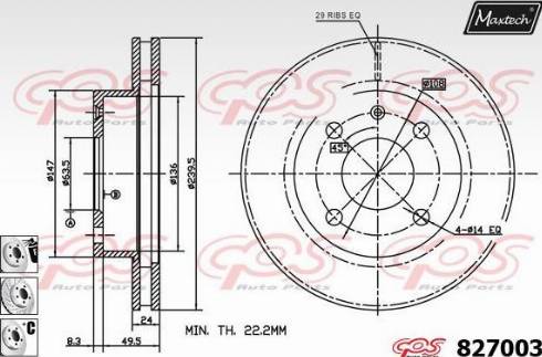 Maxtech 827003.6980 - Bremžu diski www.autospares.lv