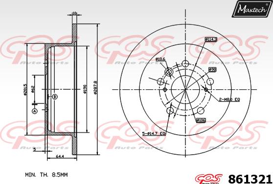 Maxtech 827003 - Bremžu diski www.autospares.lv