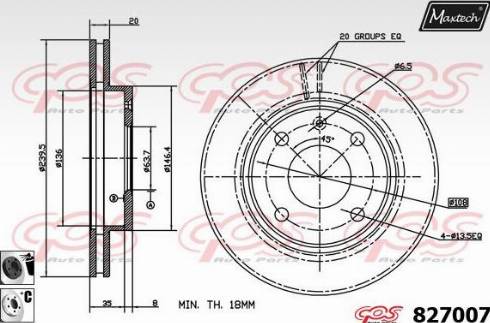 Maxtech 827007.6060 - Bremžu diski www.autospares.lv