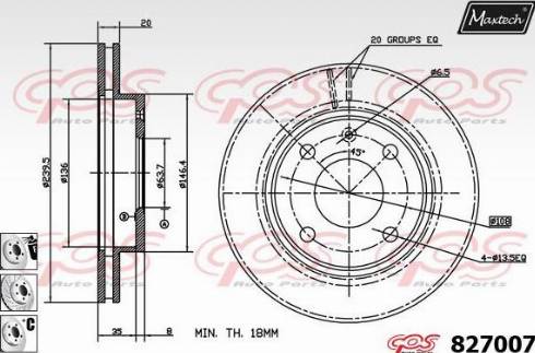 Maxtech 827007.6880 - Bremžu diski www.autospares.lv