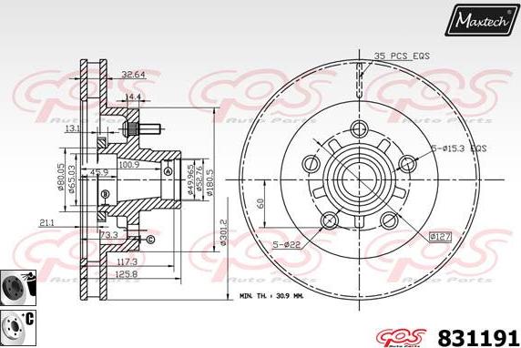 Maxtech 827007 - Bremžu diski autospares.lv