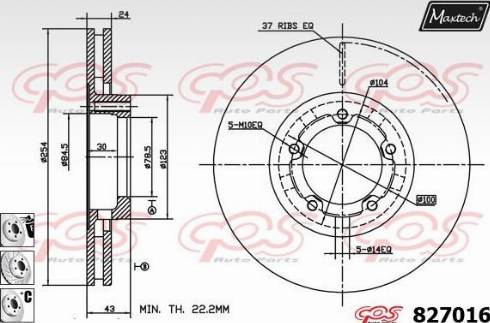 Maxtech 827016.6880 - Bremžu diski www.autospares.lv