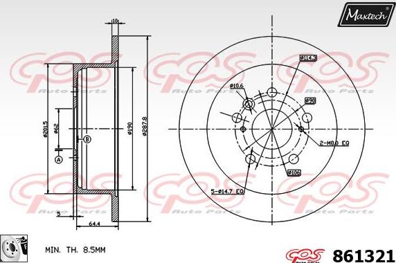 Maxtech 827016 - Bremžu diski www.autospares.lv