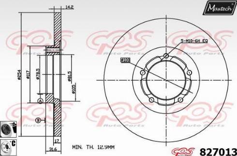 Maxtech 827013.6060 - Bremžu diski www.autospares.lv