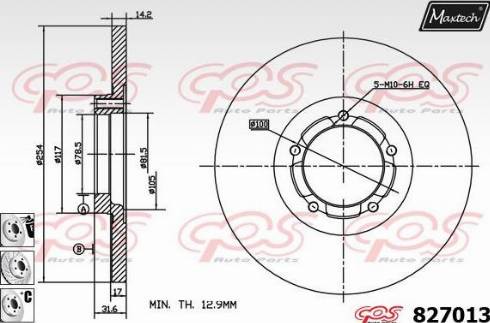 Maxtech 827013.6880 - Bremžu diski www.autospares.lv