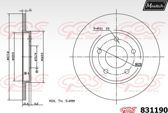 Maxtech 827034 - Bremžu diski autospares.lv