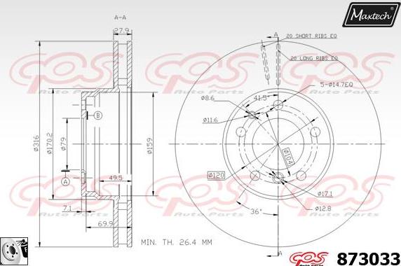 Maxtech 827036 - Bremžu diski autospares.lv