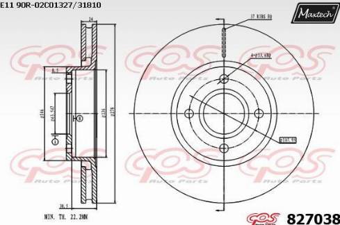 Maxtech 827038.0000 - Bremžu diski www.autospares.lv