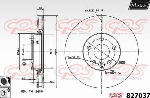 Maxtech 827037.6060 - Brake Disc www.autospares.lv