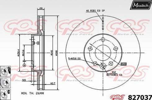 Maxtech 827037.6880 - Brake Disc www.autospares.lv