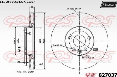 Maxtech 827037.0000 - Brake Disc www.autospares.lv