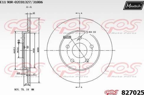 Maxtech 827025.0000 - Bremžu diski autospares.lv