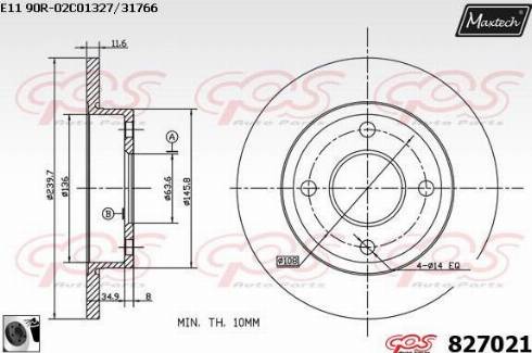 Maxtech 827021.0060 - Bremžu diski autospares.lv