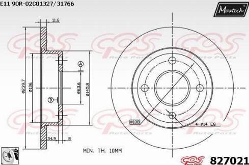 Maxtech 827021.0080 - Bremžu diski autospares.lv