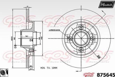 Maxtech 875645.0065 - Bremžu diski www.autospares.lv