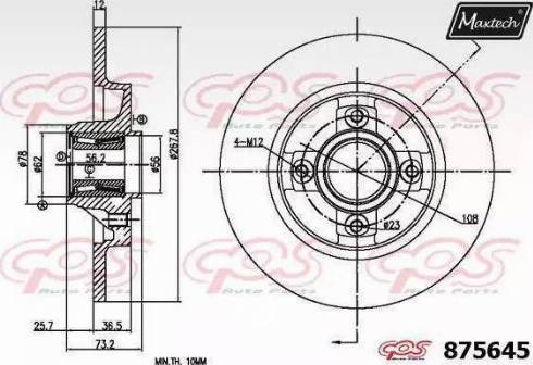 Maxtech 875645.0005 - Bremžu diski www.autospares.lv