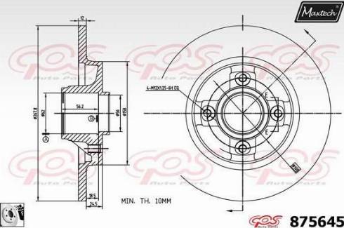 Maxtech 875645.0085 - Bremžu diski www.autospares.lv