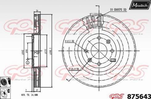 Maxtech 875643.6060 - Тормозной диск www.autospares.lv