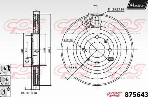 Maxtech 875643.6880 - Тормозной диск www.autospares.lv