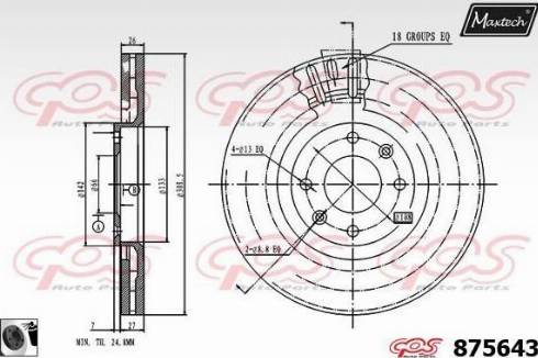 Maxtech 875643.0060 - Тормозной диск www.autospares.lv