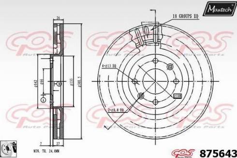 Maxtech 875643.0080 - Тормозной диск www.autospares.lv