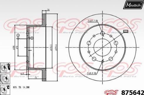 Maxtech 875642.6980 - Bremžu diski autospares.lv