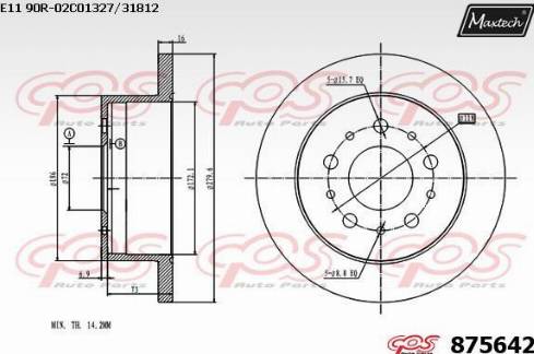 Maxtech 875642.0000 - Bremžu diski autospares.lv