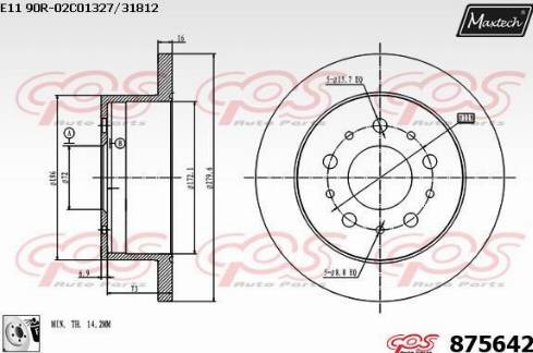 Maxtech 875642.0080 - Bremžu diski autospares.lv