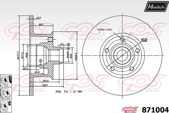 Maxtech 875655 - Тормозной диск www.autospares.lv