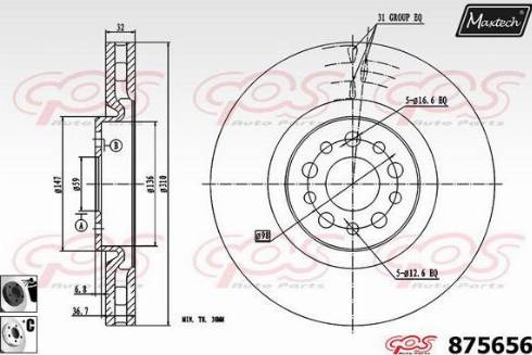 Maxtech 875656.6060 - Bremžu diski autospares.lv