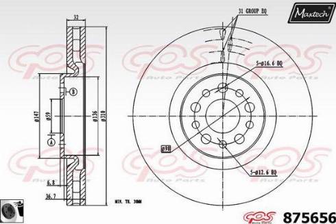 Maxtech 875656.0060 - Bremžu diski autospares.lv