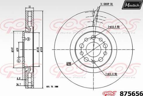 Maxtech 875656.0000 - Bremžu diski autospares.lv